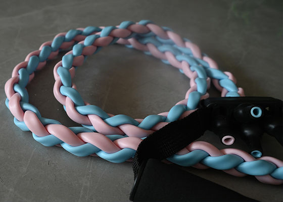 4-Tube Twisted Resistance Bands with Handles: Latex Rope for Physical Therapy and Home Fitness