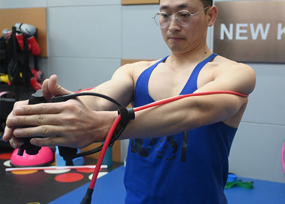 Red TPE Heavy Duty Resistance Bands with Handles for Intensive Workouts