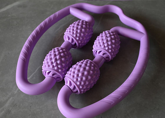 4 Wheels Muscle Massage Foam Roller 360 Degree Purple Customizable