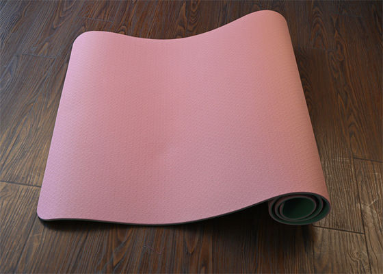 Pink color Eco Friendly Yoga Mat Non Slip TPE Yoga Mat For Beginners fitness