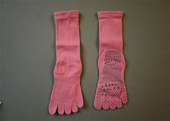 Five Toe Black and Purple Pilates Socks for Women's Barre Workout and Yoga