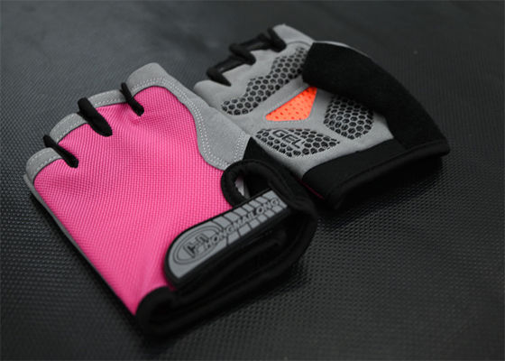 Grey and Black Fingerless Workout Gloves: Padded Cycling Gloves with Polyester Material