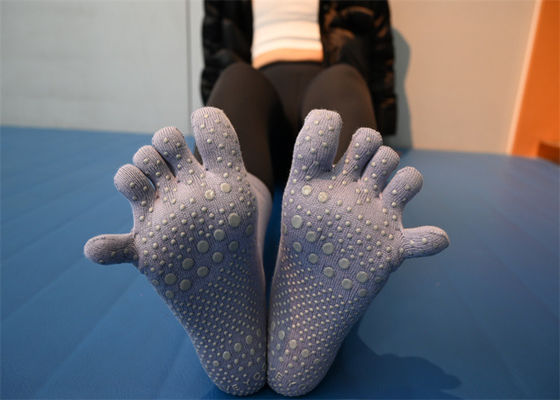Customizable 100% Cotton Non-Slip Grip Yoga Socks With Five Toes For Enhanced Comfort And Fitness
