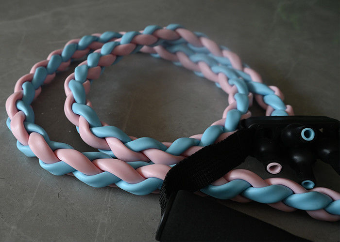 4-Tube Twisted Resistance Bands with Handles: Latex Rope for Physical Therapy and Home Fitness