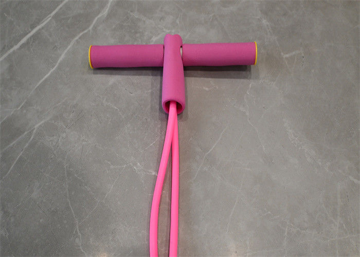 Beginner Fitness Equipment: Pink Resistance Tubes with Foot Pedal for Sit-Ups